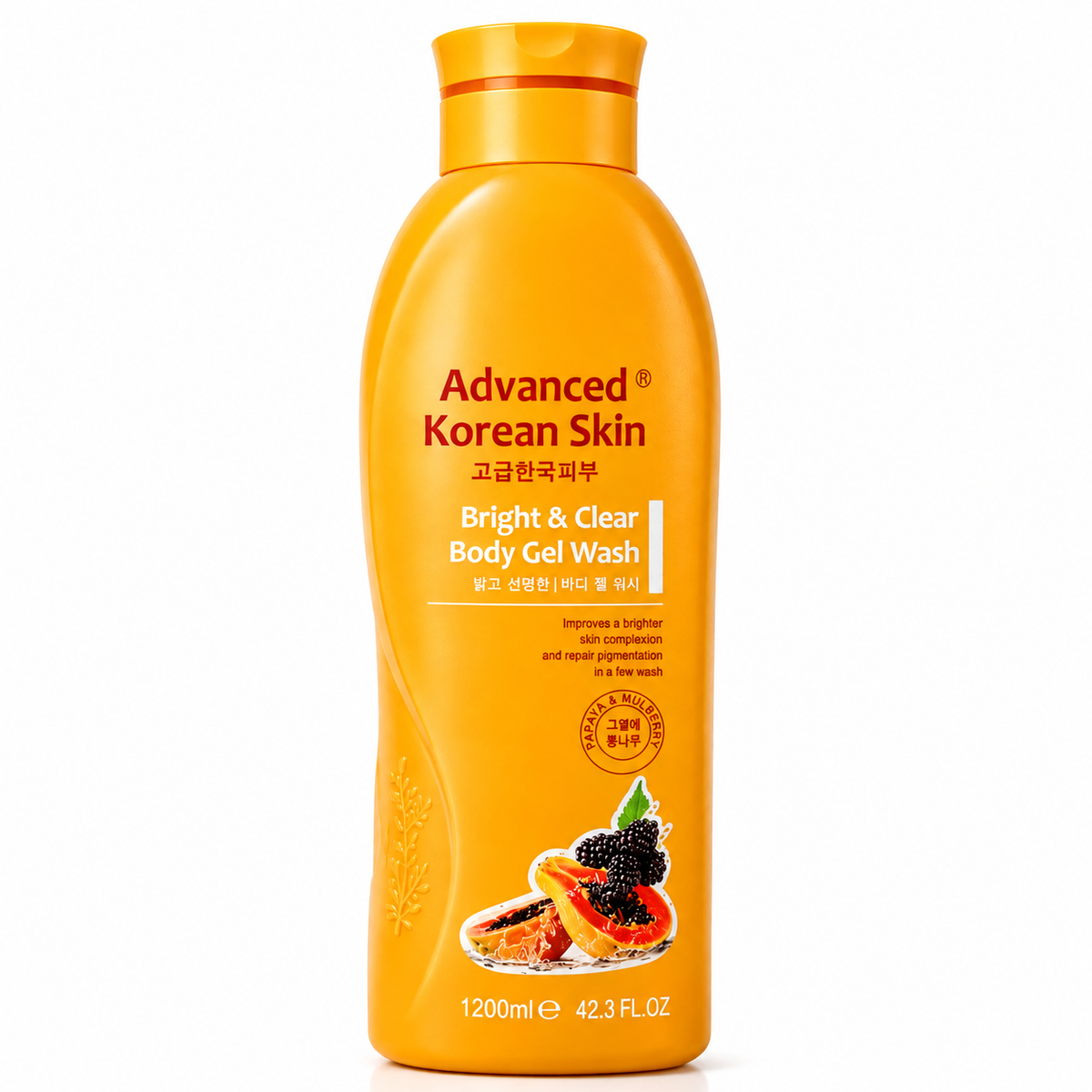 Advanced Korean Skin Bright & Clear Papaya Body Gel Wash -1200ml