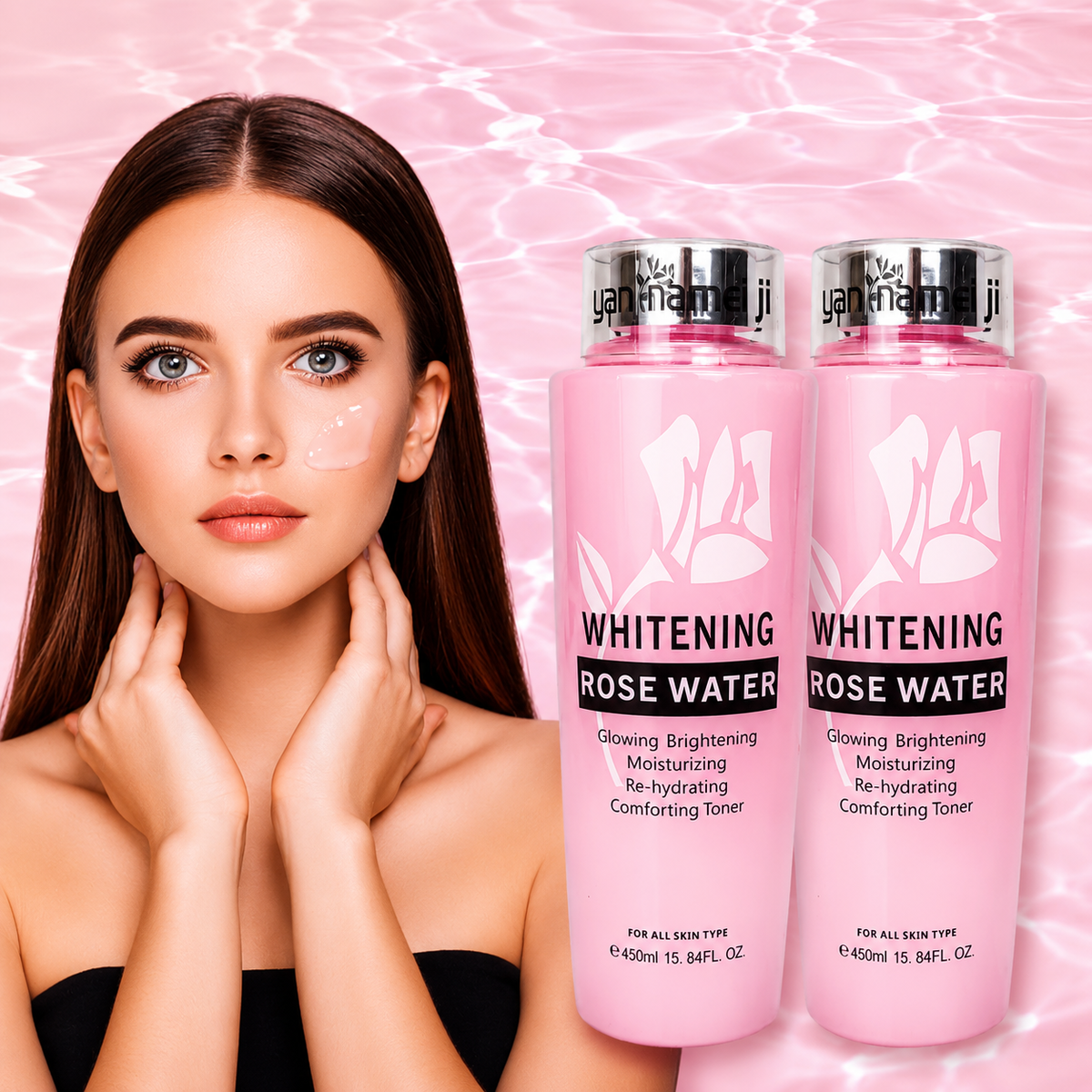 Whitening Rose Water Toner – Brightening & Hydrating Facial Toner (450ml)