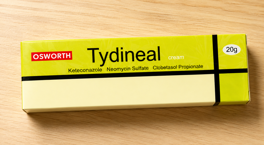 1 x Osworth Tydineal Cream 20g – Ketoconazole, Neomycin Sulfate & Clobetasol Propionate