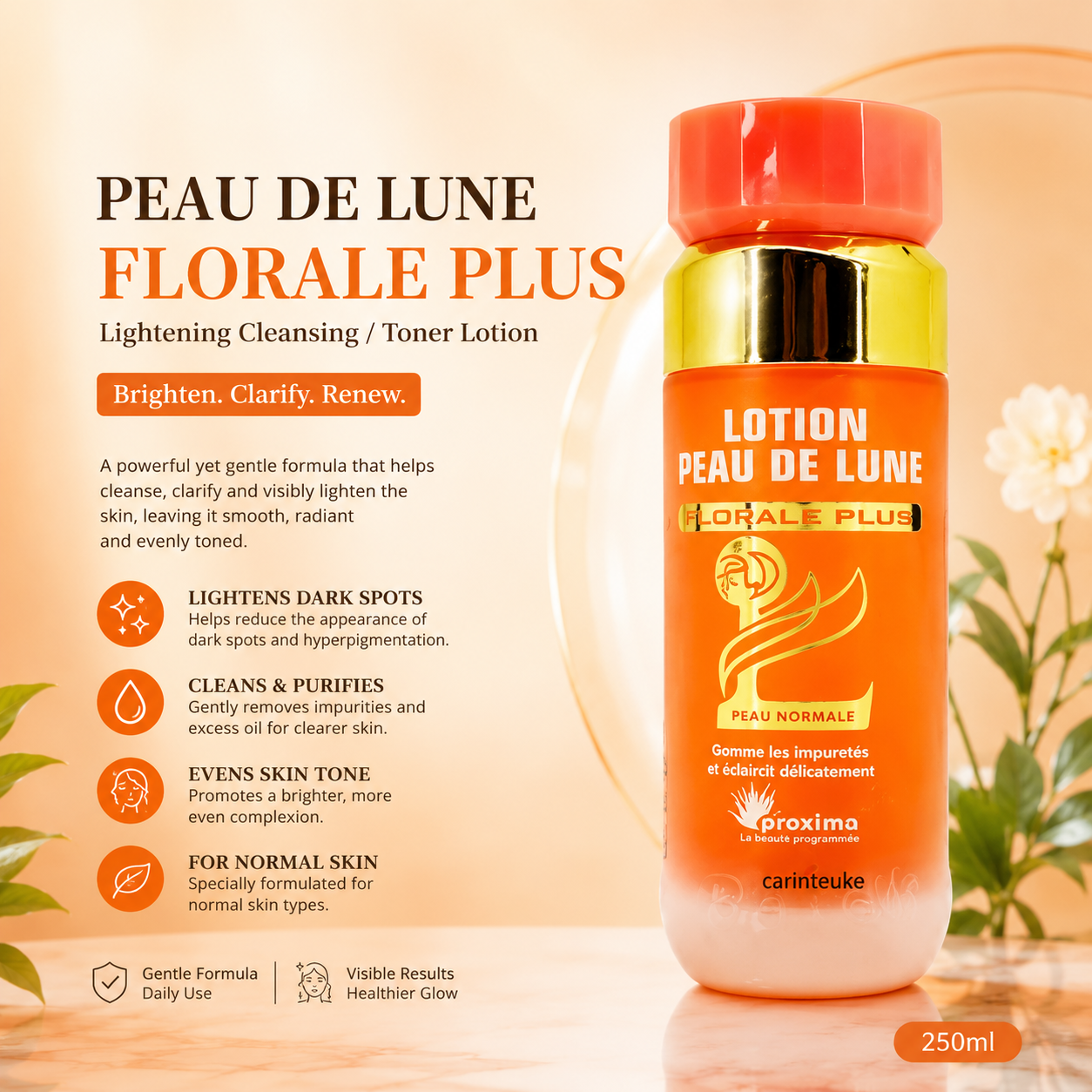 Peau De Lune Florale Plus Clarifying Toner Lotion – Brightening & Skin Purifying Toner