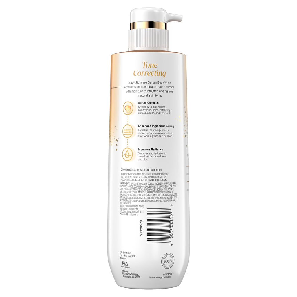 Olay Tone Correcting Body Wash – BHA & Vitamin C Serum Complex, 20oz